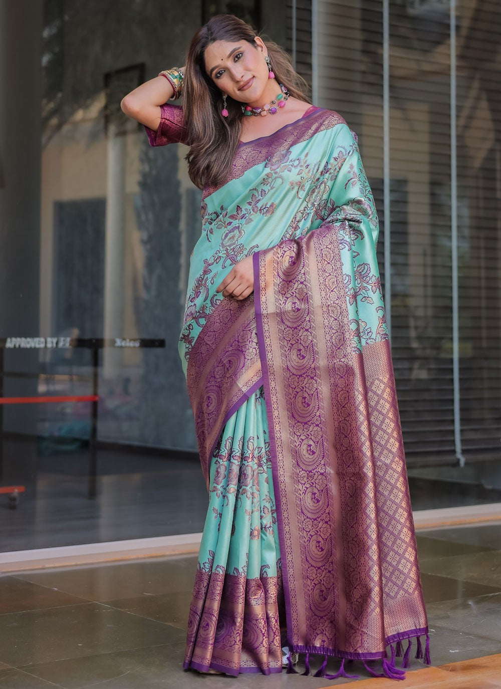Trendy Saree Woven Blue Malbari Silk S12346