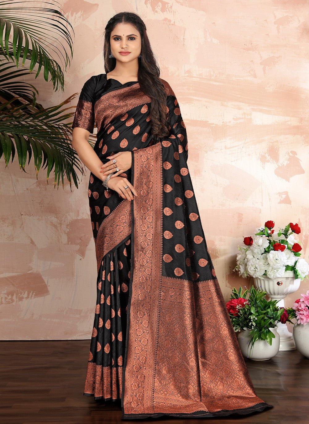Classic Border Work Banarasi Silk Saree - S2974