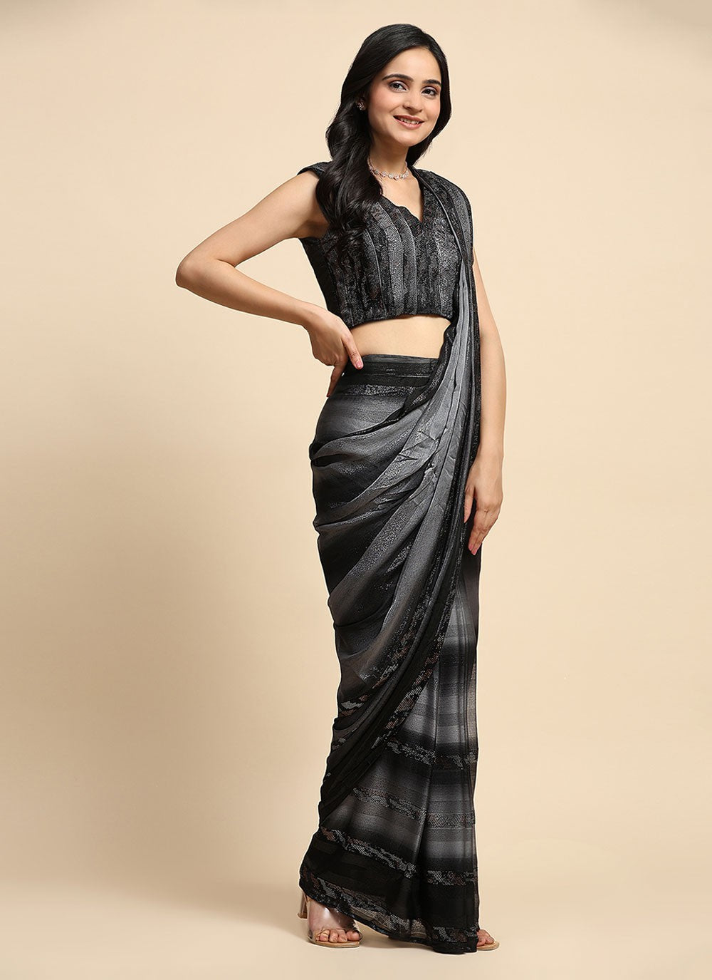 Classic Stones Satin Silk Saree - S7063