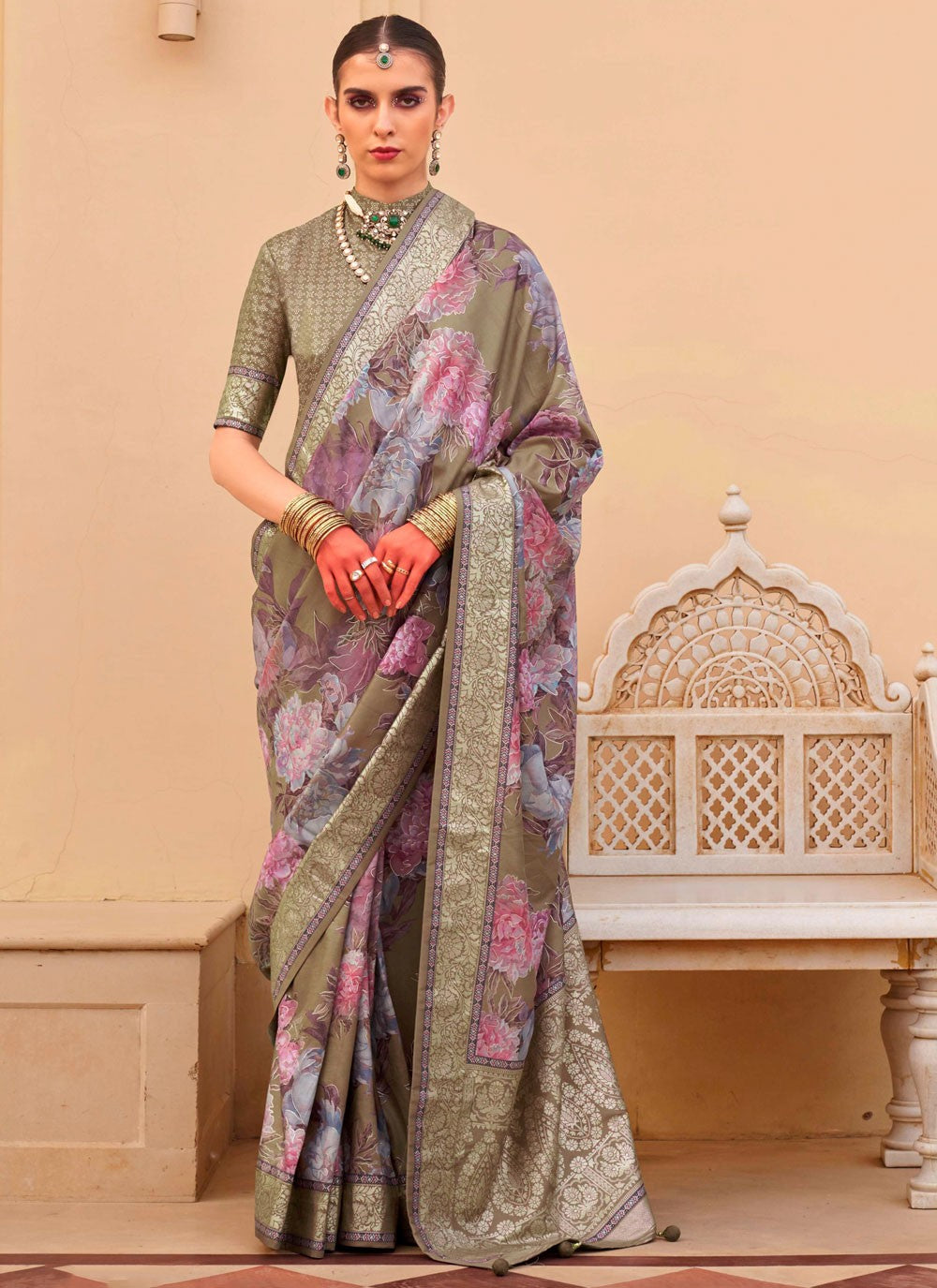 Classic Border Work Silk Saree - S7277