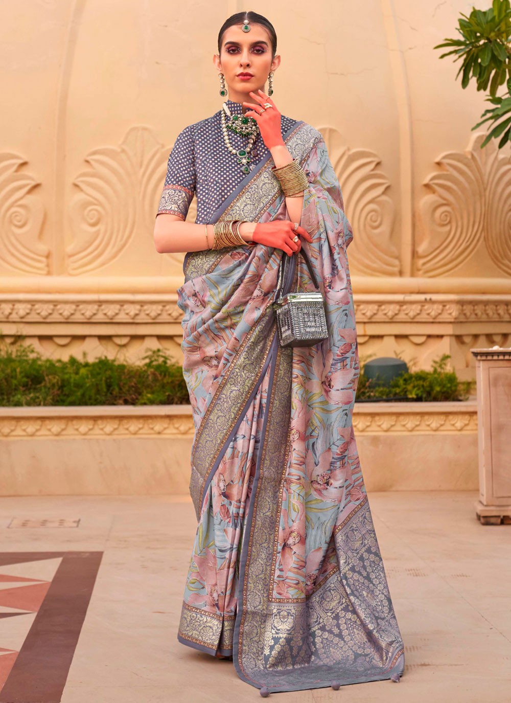 Classic Border Work Silk Saree - S7277