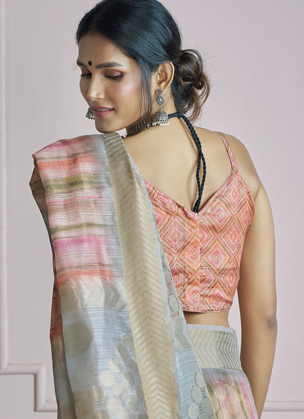Border Work Handloom Silk Multi Colour Saree S14826