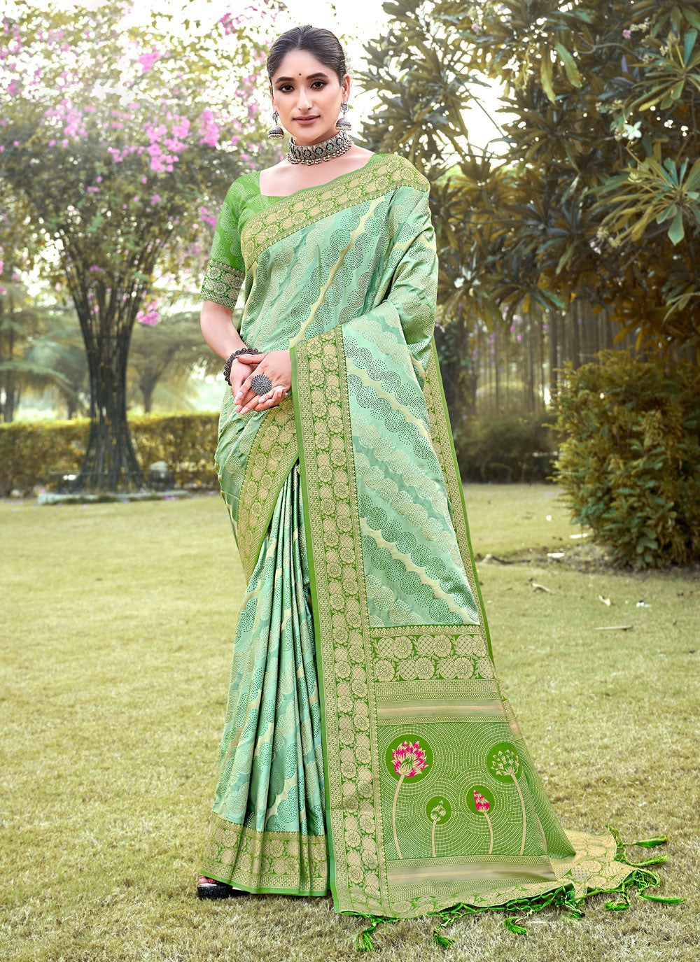 Traditional Border Work Silk Saree - S5147