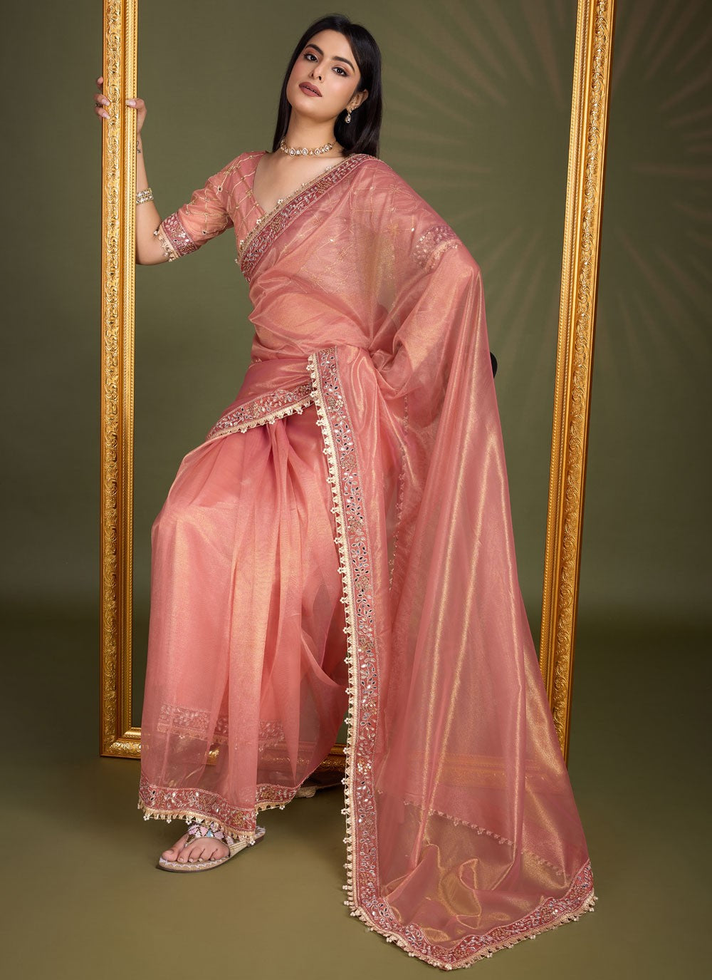 Classic Border Work Silk Saree - S8247