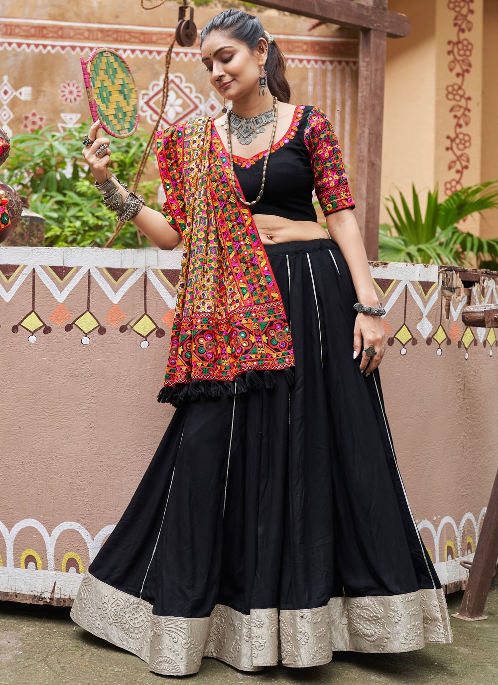 Embroidered Viscose Readymade Lehenga Choli - L2286
