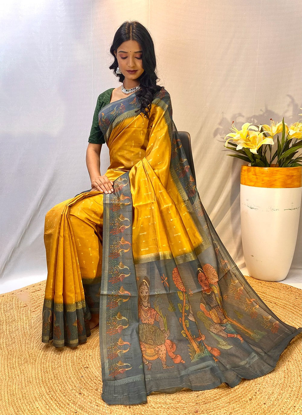 Classic Border Work Chanderi Silk Saree - S8432