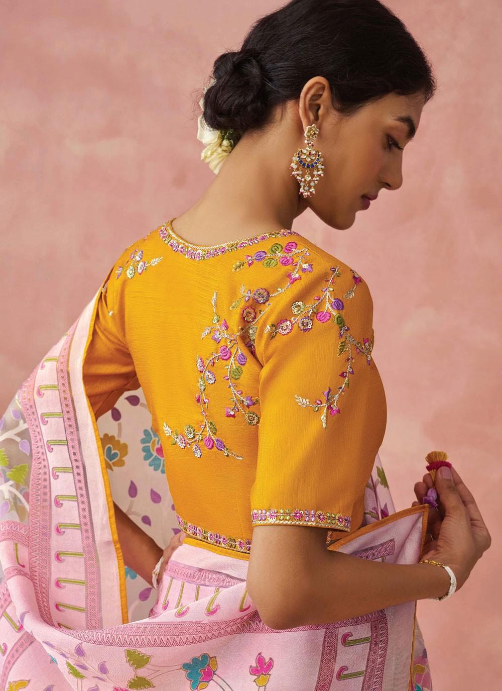 Classic Printed Brasso Saree - S7431