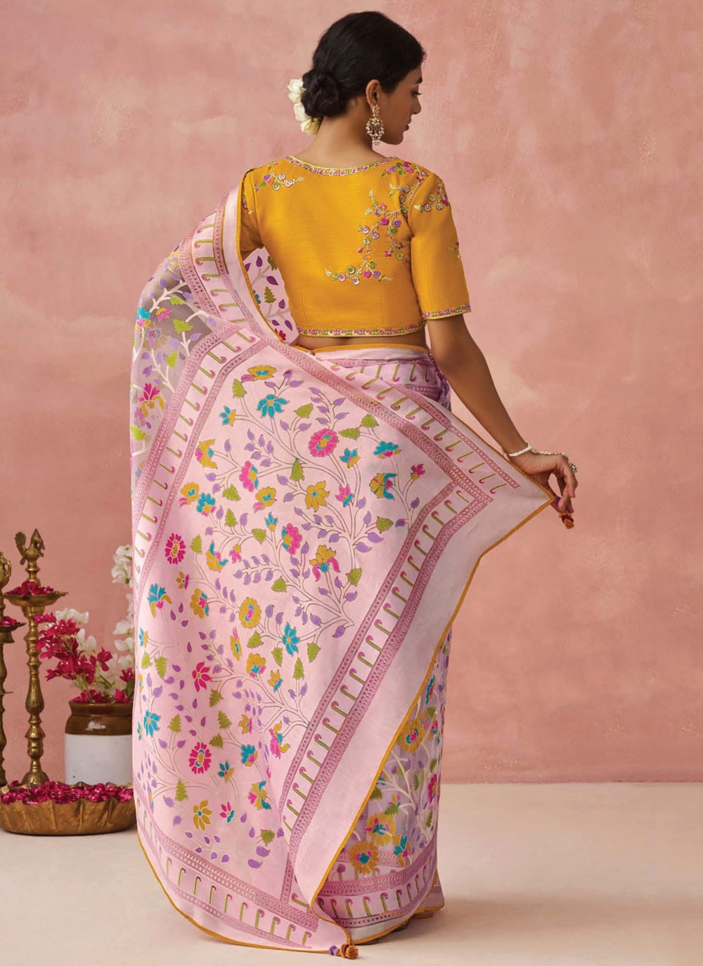 Classic Printed Brasso Saree - S7431