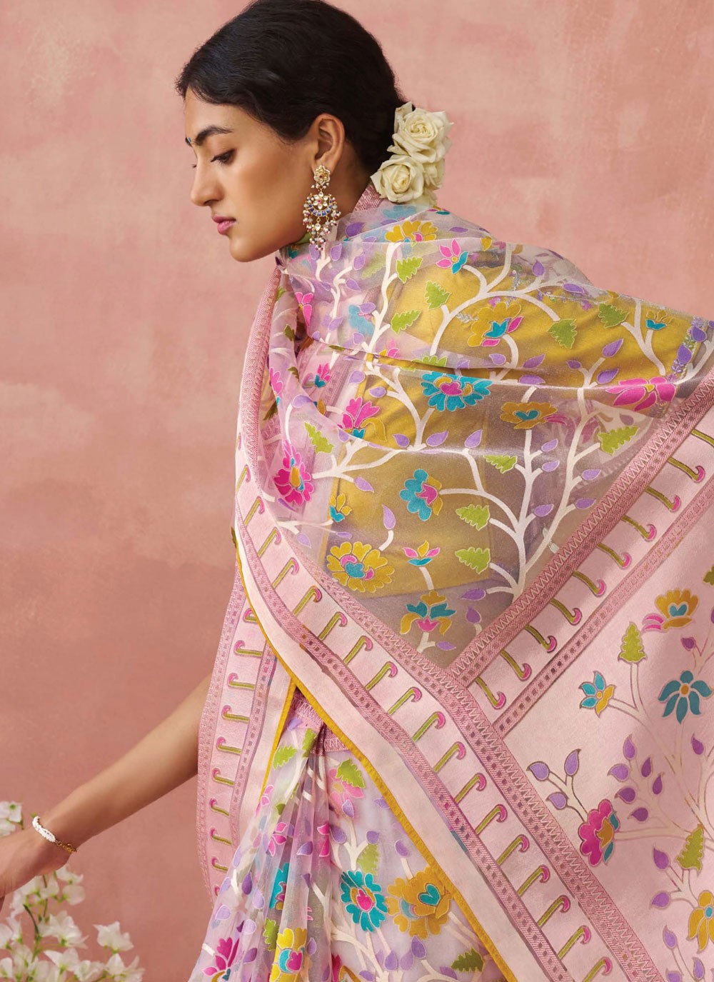 Classic Printed Brasso Saree - S7431