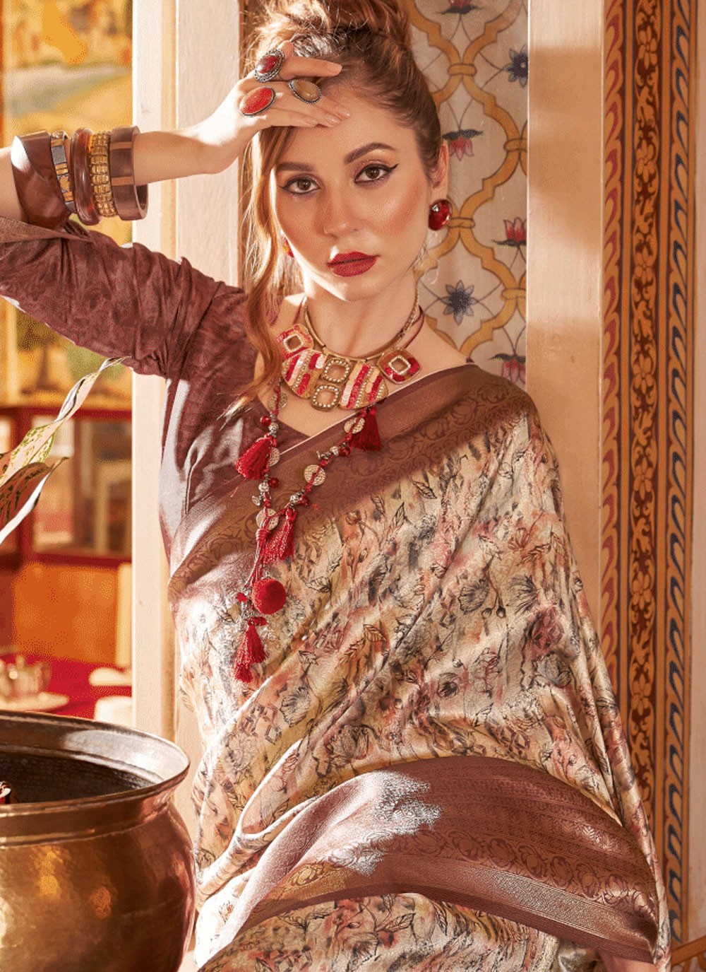 Classic Fancy Work Silk Saree - S6380