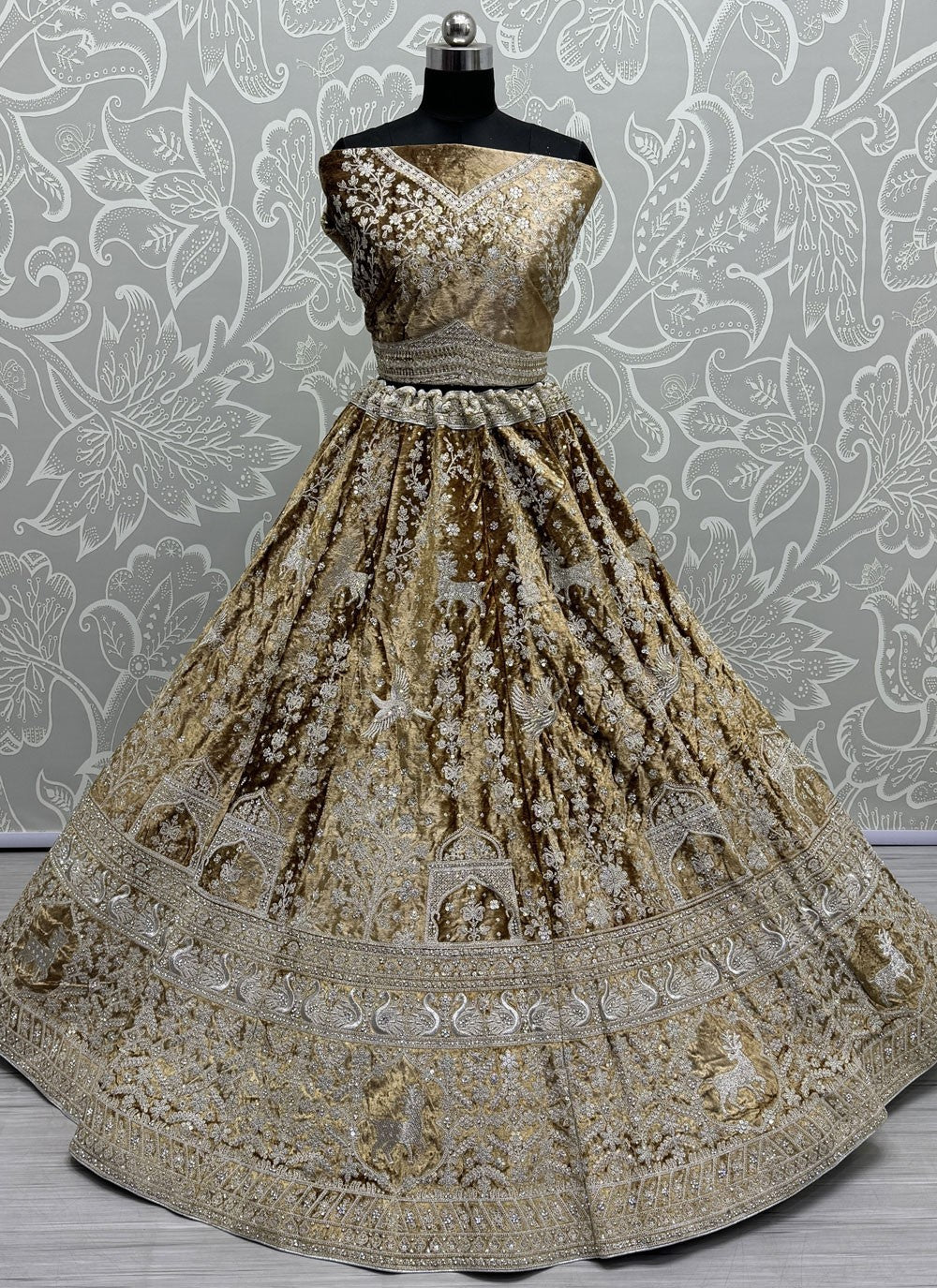 Diamond Velvet A - Line Lehenga - L2379