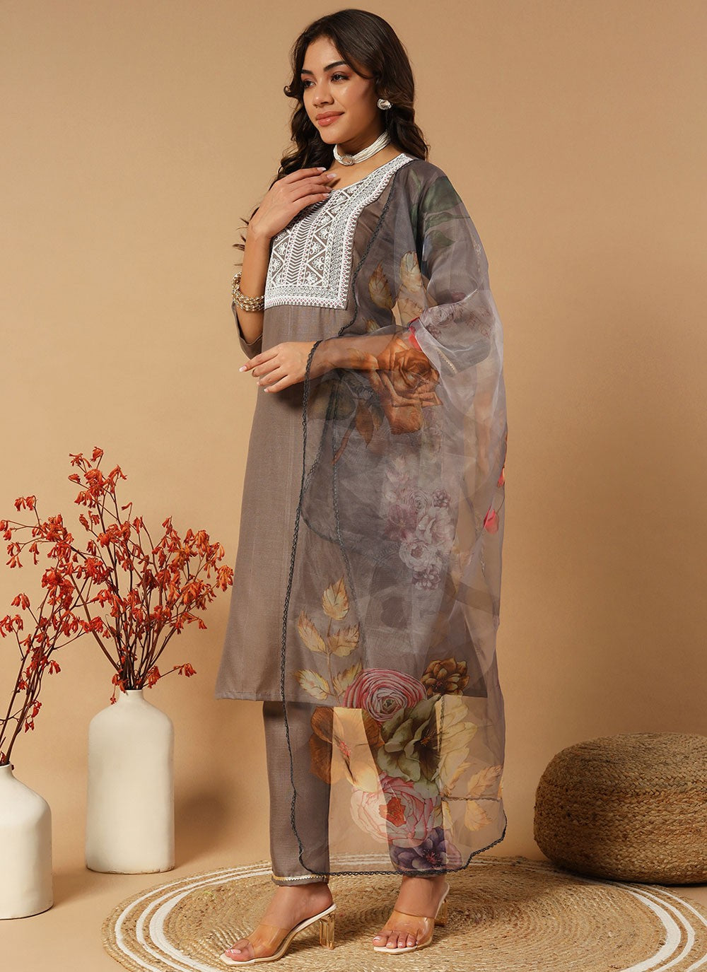 Embroidered Cotton Salwar Suit - T4621