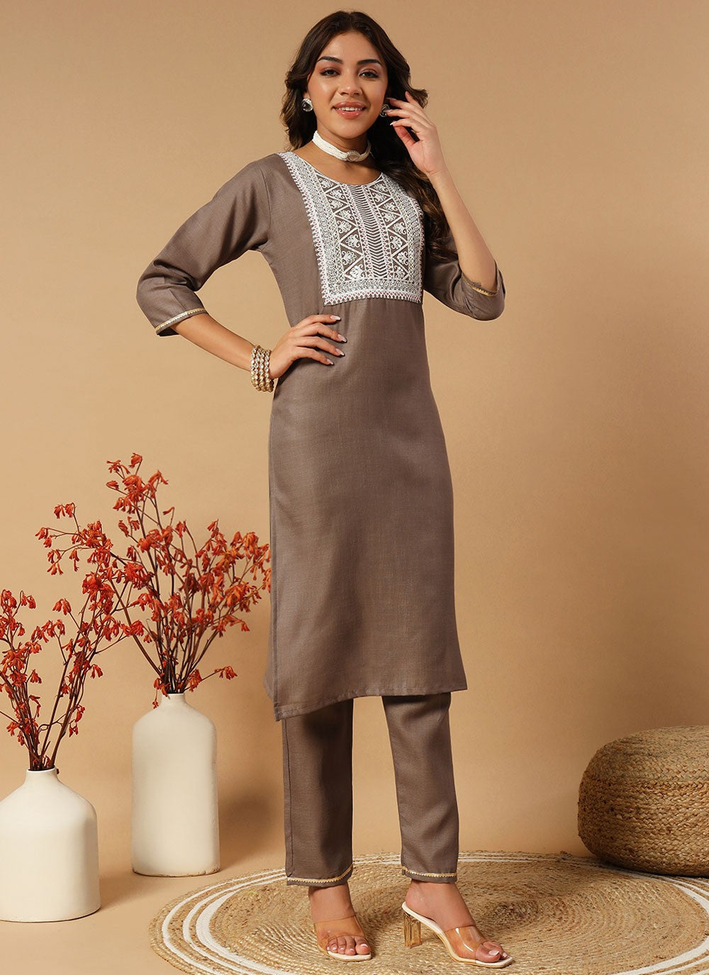 Embroidered Cotton Salwar Suit - T4621