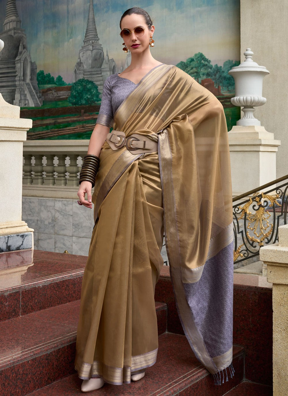 Classic Weaving Zari Tissue Saree - S8004