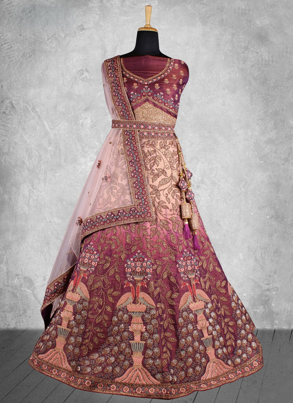 Velvet Engagement, Mehandi & Sangeet, Reception, Wedding A - Line Lehenga L3581