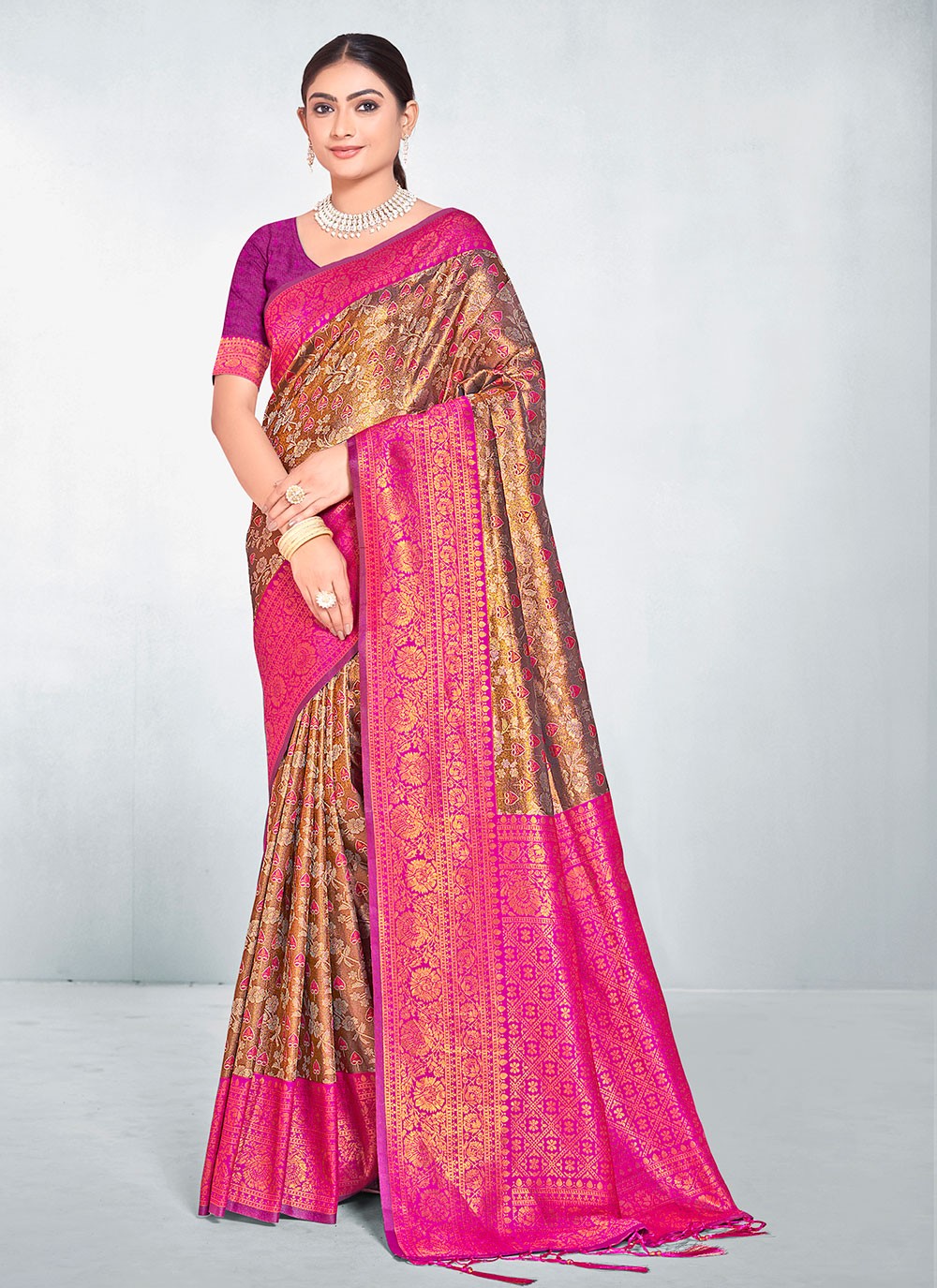 Classic Printed Silk Saree - S7452