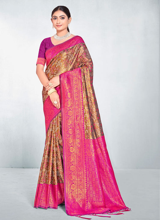Classic Printed Silk Saree - S7452