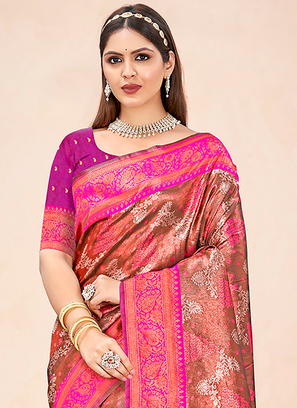 Classic Border Work Silk Saree - S6611
