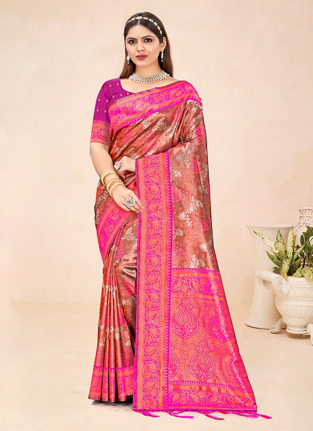 Classic Border Work Silk Saree - S6611