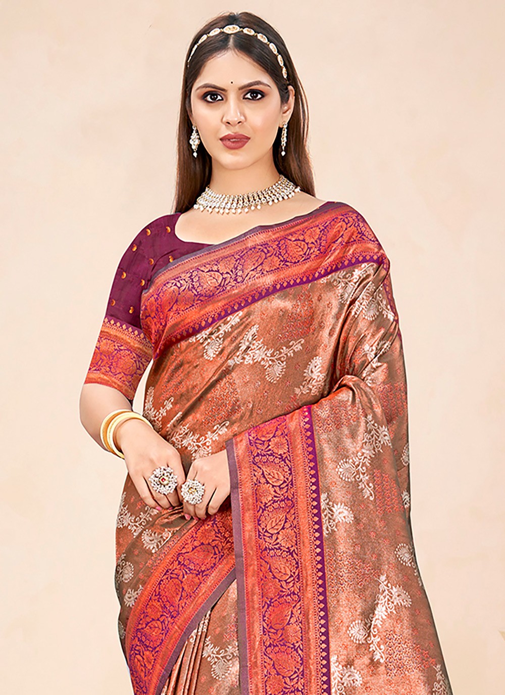 Classic Border Work Silk Saree - S6611