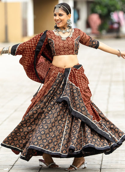 Printed Cotton Readymade Lehenga Choli - L2498
