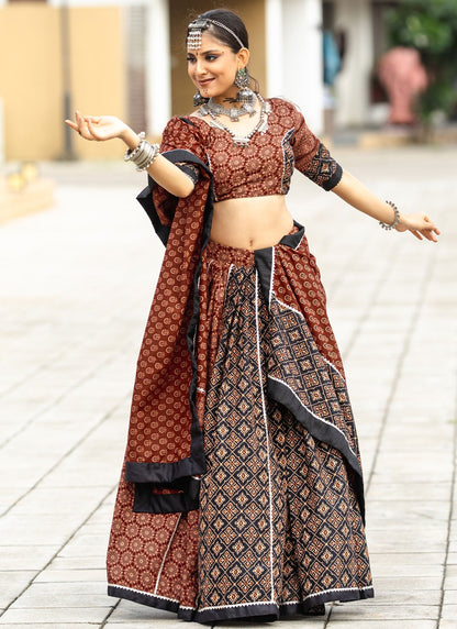 Printed Cotton Readymade Lehenga Choli - L2498