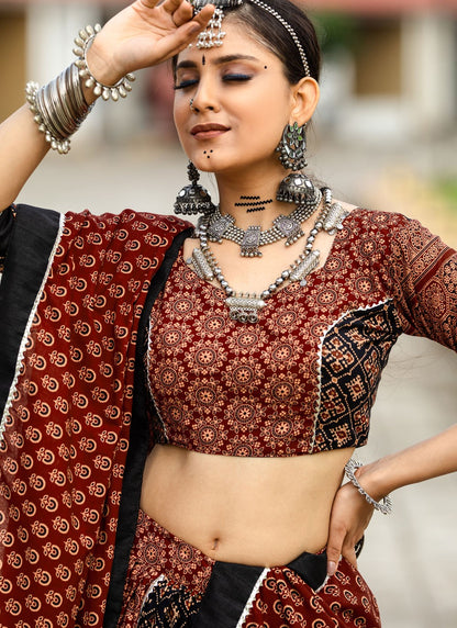 Printed Cotton Readymade Lehenga Choli - L2498