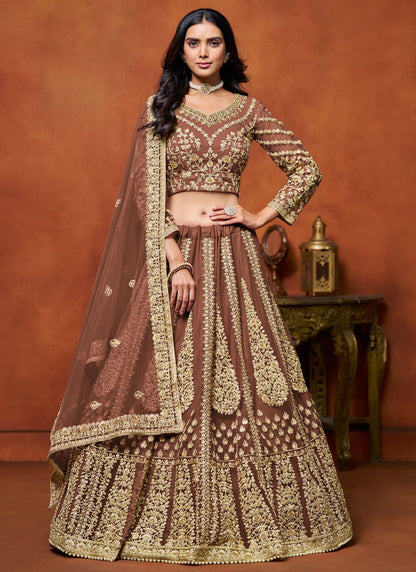 Embroidered Net A - Line Lehenga - L2773