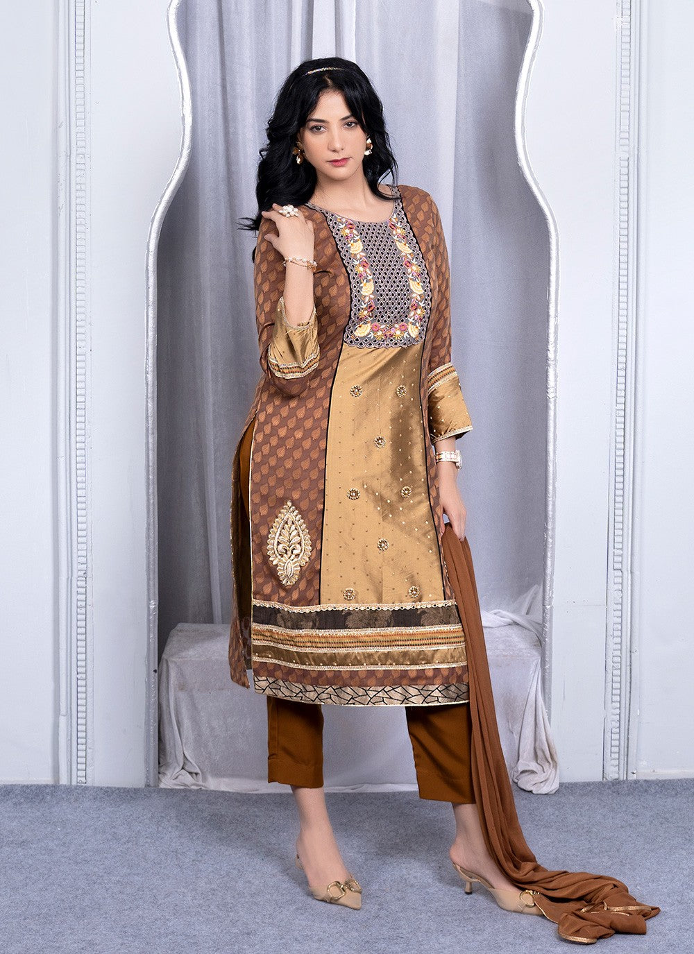Georgette Pant Style Suit - T3046