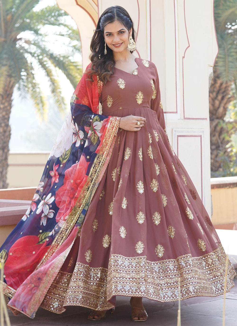 Faux Georgette Gown - G1385