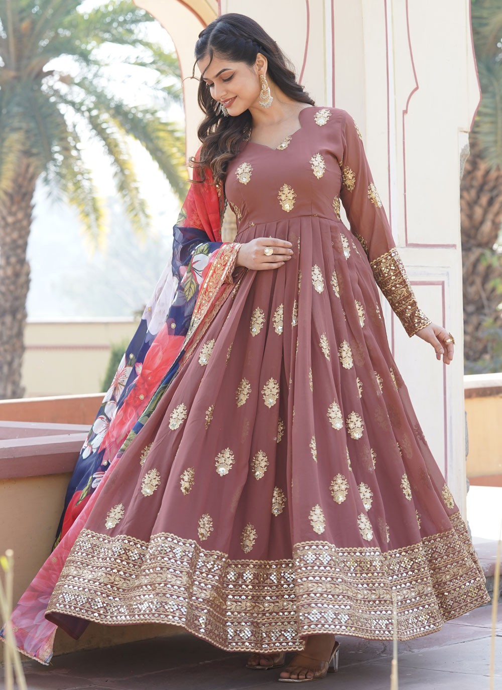 Faux Georgette Gown - G1385