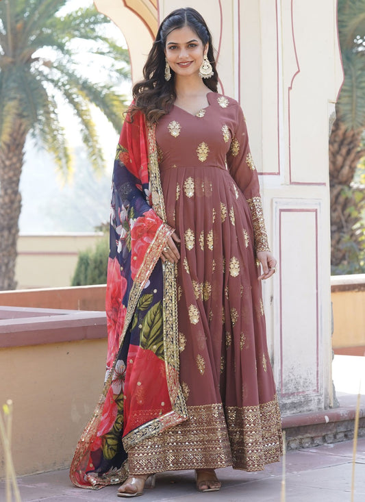 Faux Georgette Gown - G1385