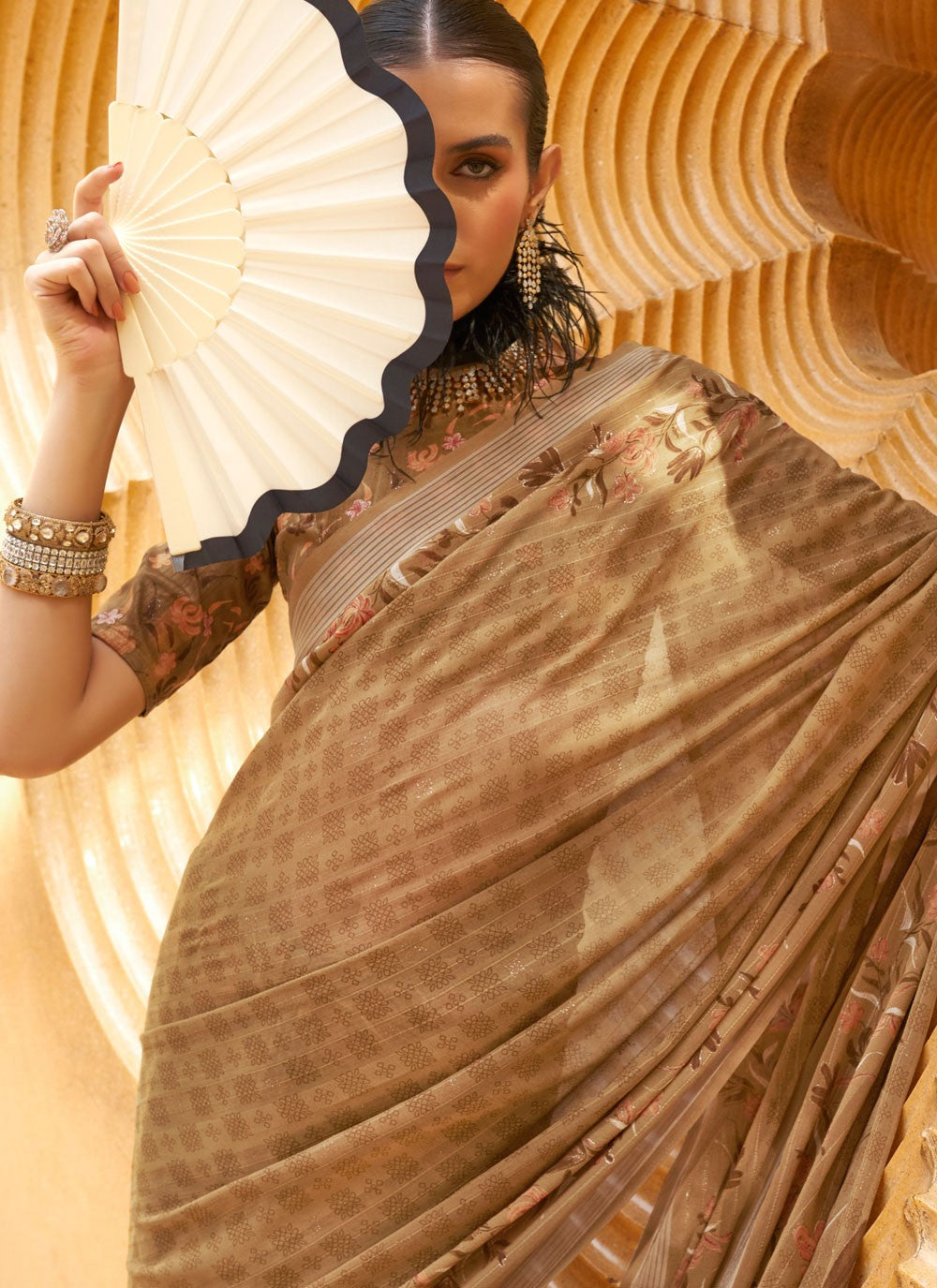 Classic Printed Georgette Saree - S8278