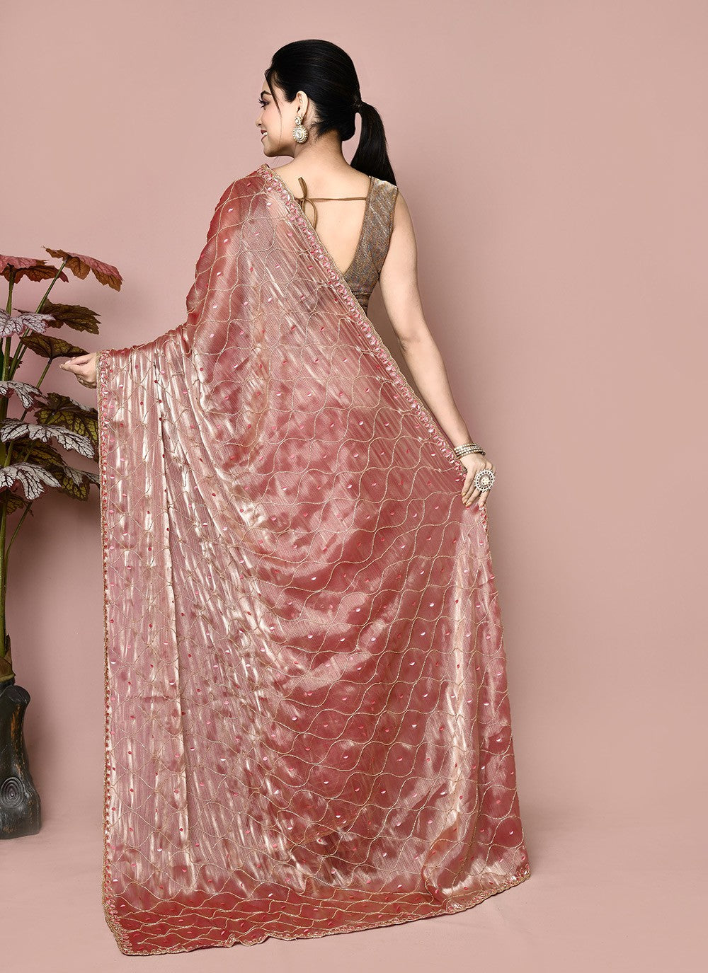 Classic Hand Embroidery Jimmy Chu Saree - S9359
