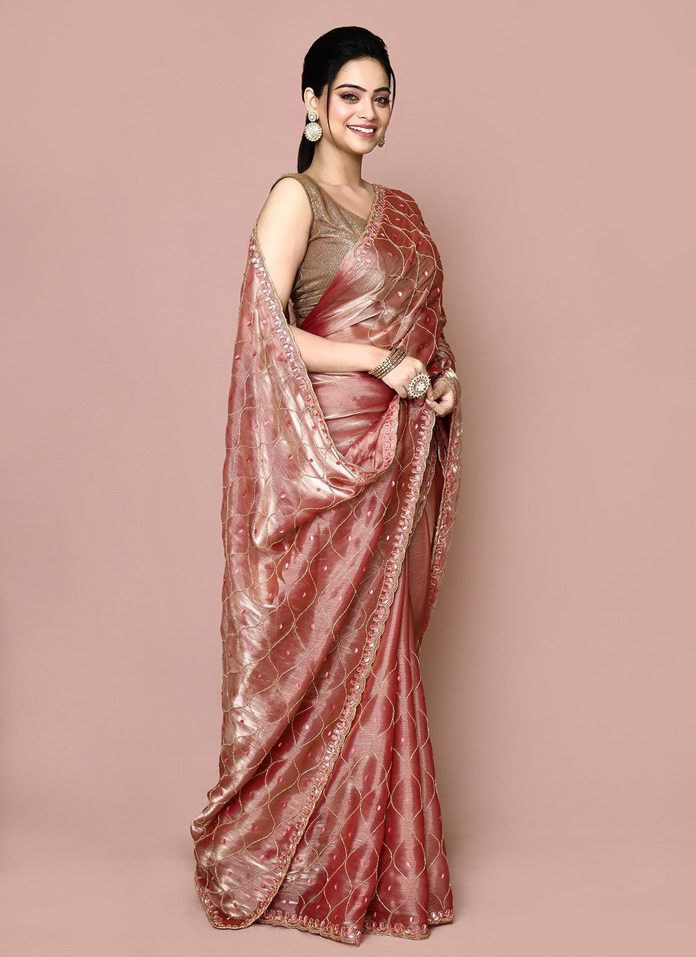 Classic Hand Embroidery Jimmy Chu Saree - S9359