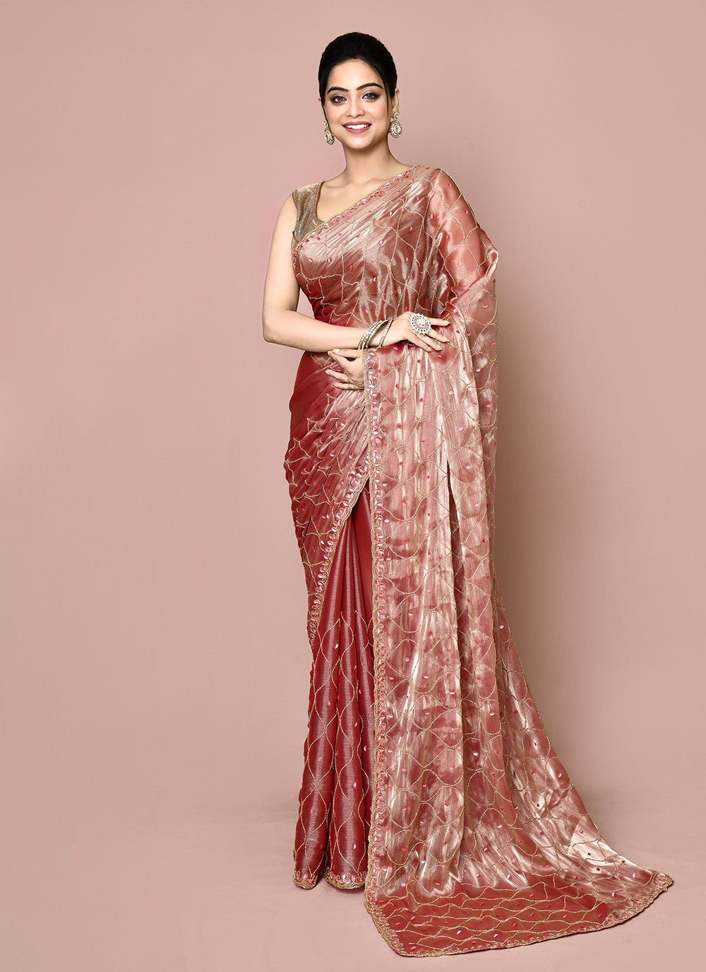 Classic Hand Embroidery Jimmy Chu Saree - S9359