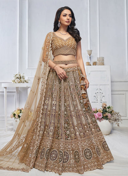 Embroidered Net A - Line Lehenga - L2762