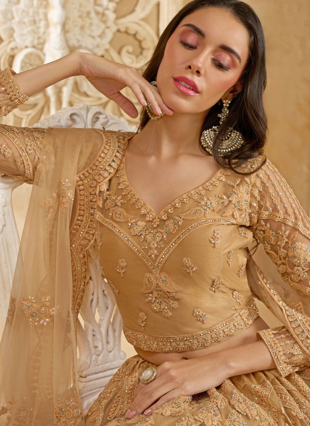Cord Net A - Line Lehenga - L2858