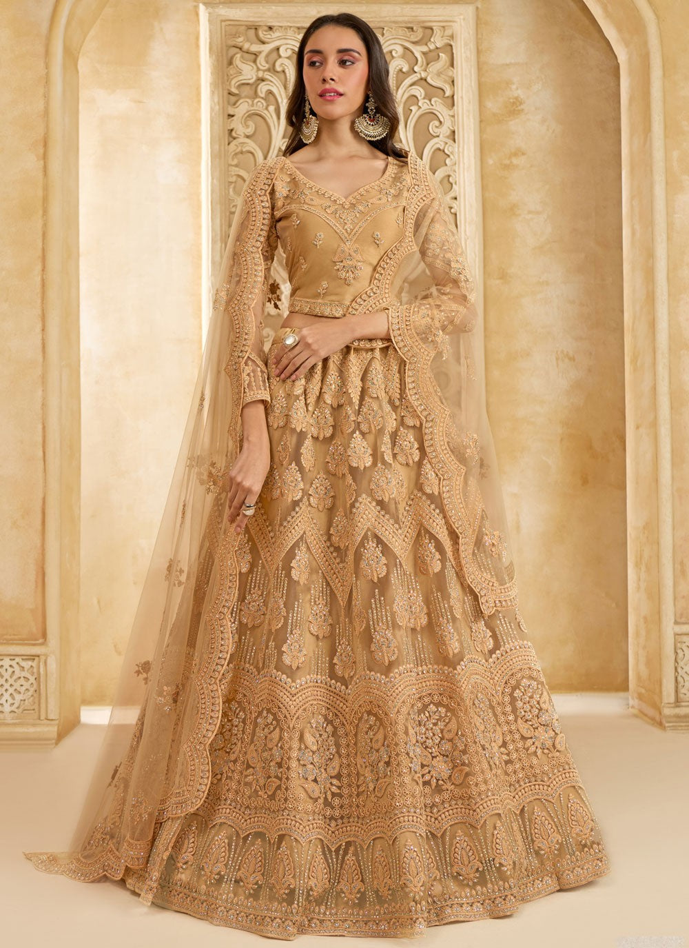 Cord Net A - Line Lehenga - L2858