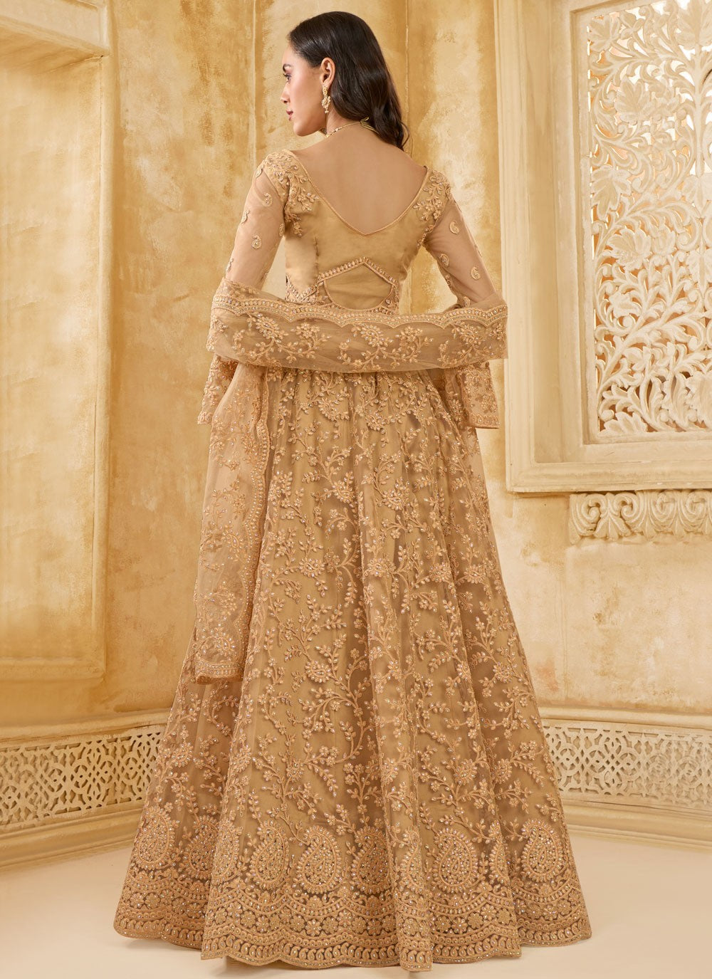Cord Net A - Line Lehenga - L2858