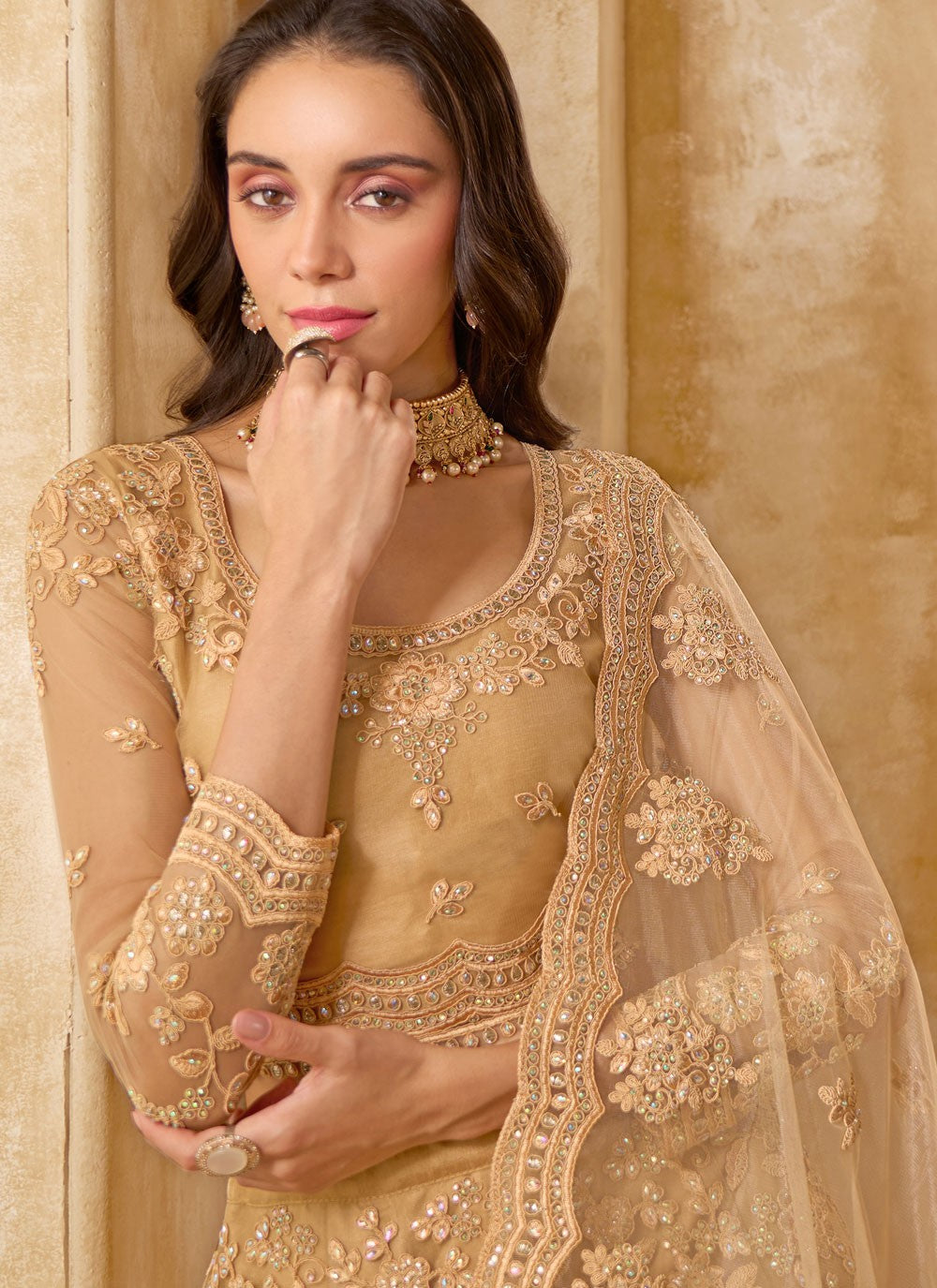 Cord Net A - Line Lehenga - L2858