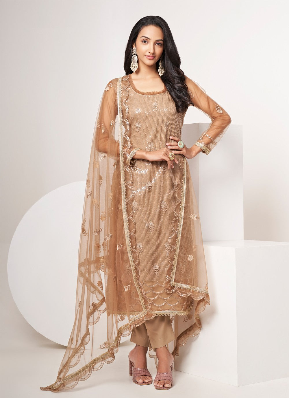 Net Salwar Suit - T1407