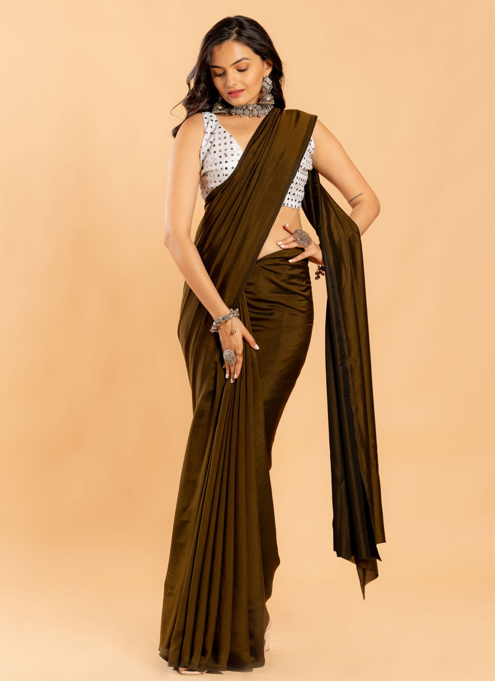 Classic Plain Silk Saree - S4237