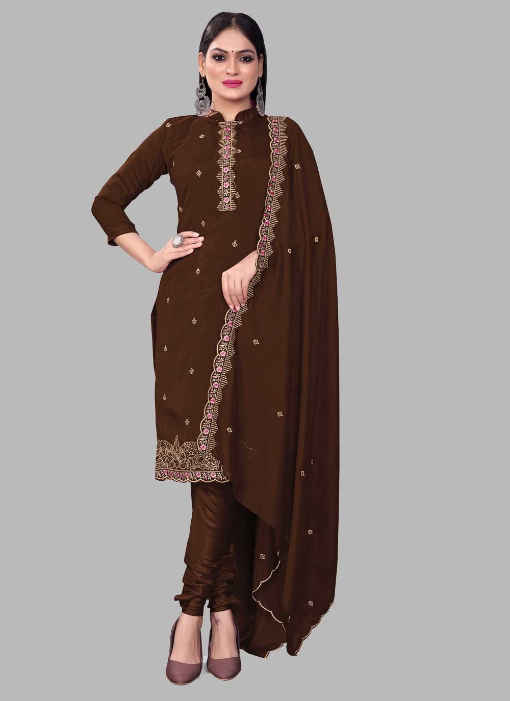 Silk Churidar Suit - T1285