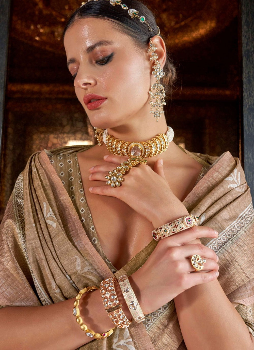 Classic Digital Print Silk Saree - S8418