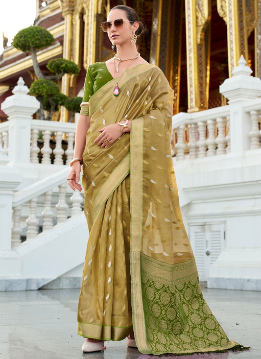 Woven Silk Brown Classic Saree S14841