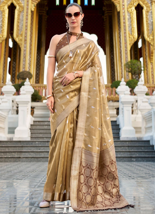 Woven Silk Brown Traditional Saree S14844