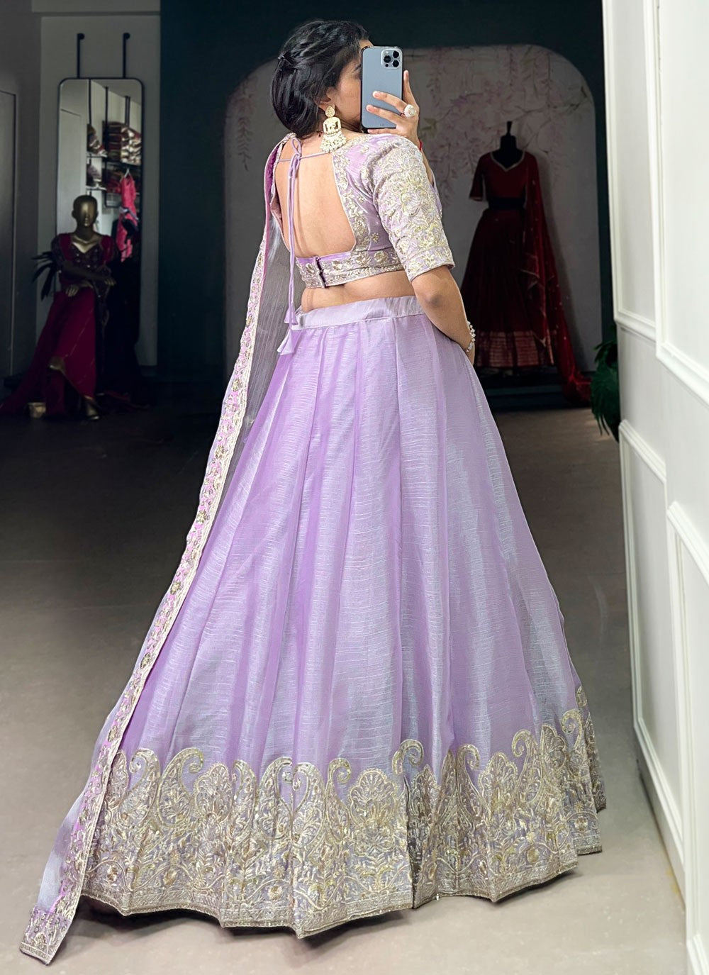 Embroidered Georgette A - Line Lehenga - L2756