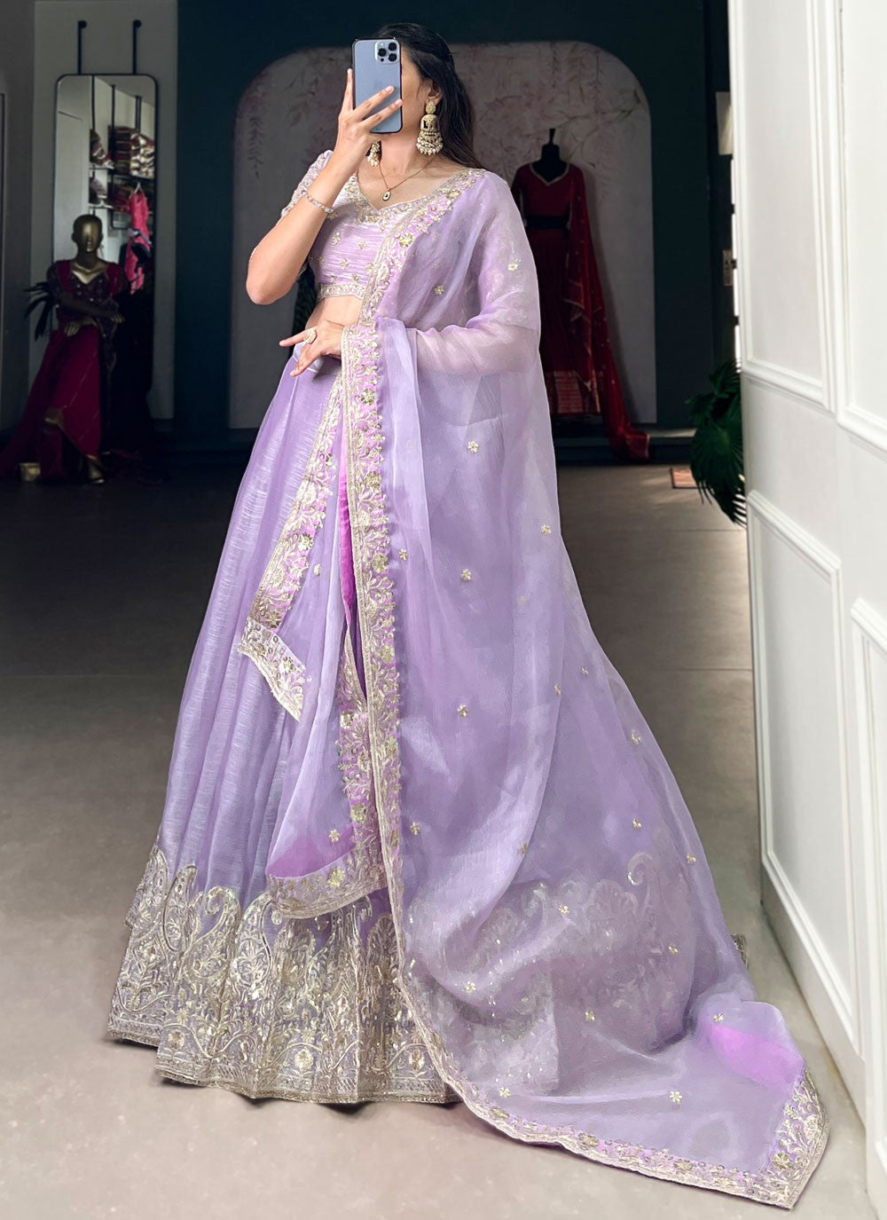 Embroidered Georgette A - Line Lehenga - L2756