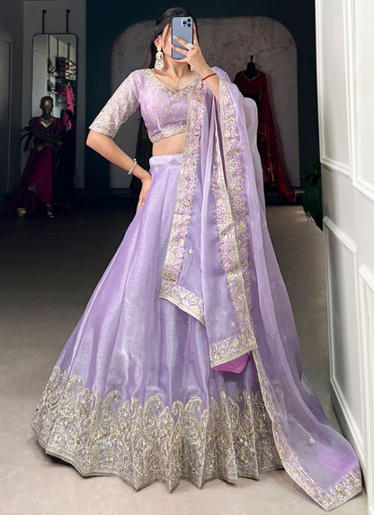 Embroidered Georgette A - Line Lehenga - L2756
